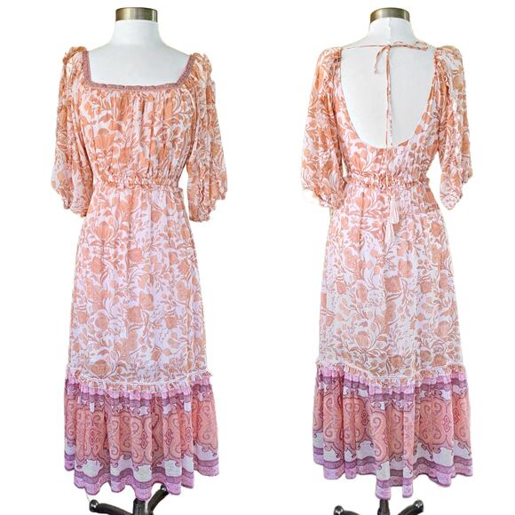 SECRET MISSION x SUPER NATURAL Aviana Floral Maxi Dress Medium Romantic Boho - Picture 1 of 11